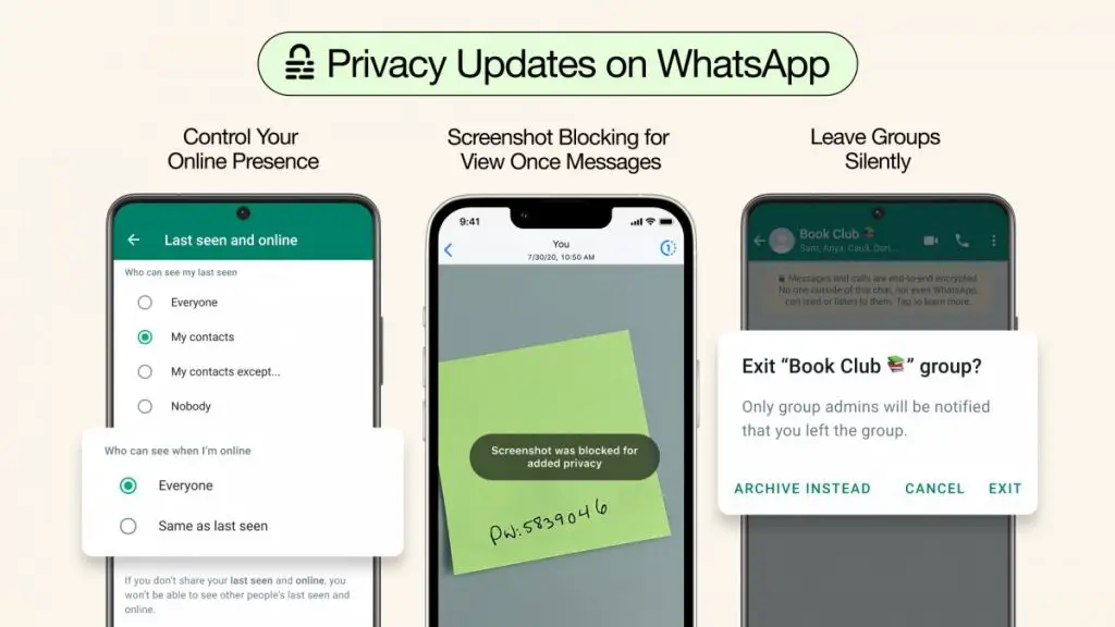 WhatsApp will let you restrict who sees you online; block screenshots of view once messages & more