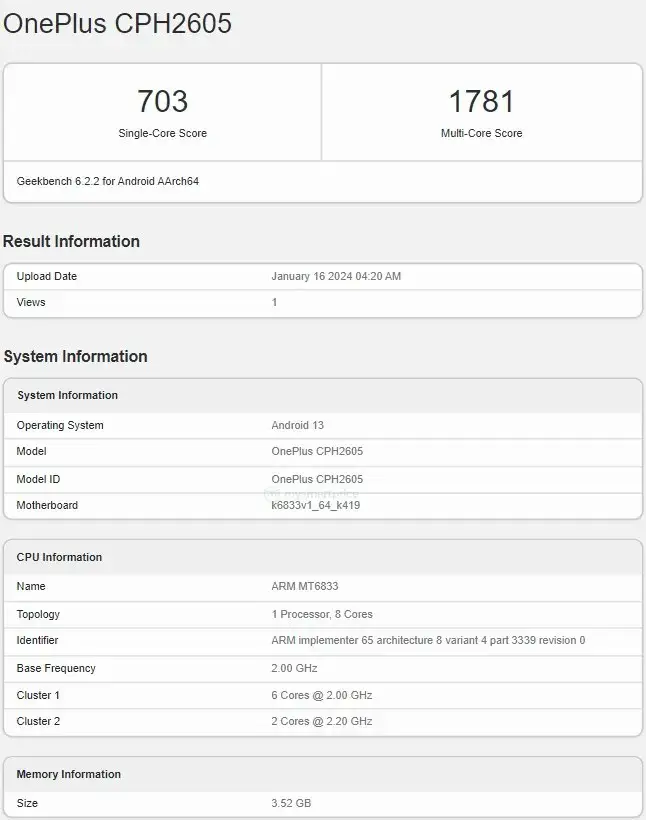 OnePlus Nord N30 SE Spotted on Geekbench