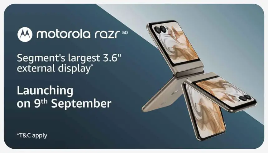 Motorola Razr 50 with India's largest 3.6-inch external display launching on September 9