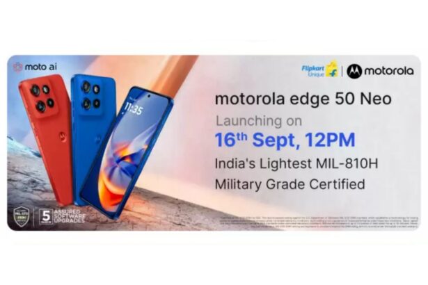 Motorola Edge 50 Neo launches in India on September 16: India’s lightest military-grade smartphone