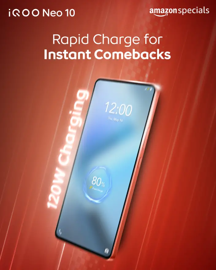 iQOO Neo 10 launched in India with Snapdragon 8s Gen 4, 144Hz AMOLED display, and 7000mAh battery