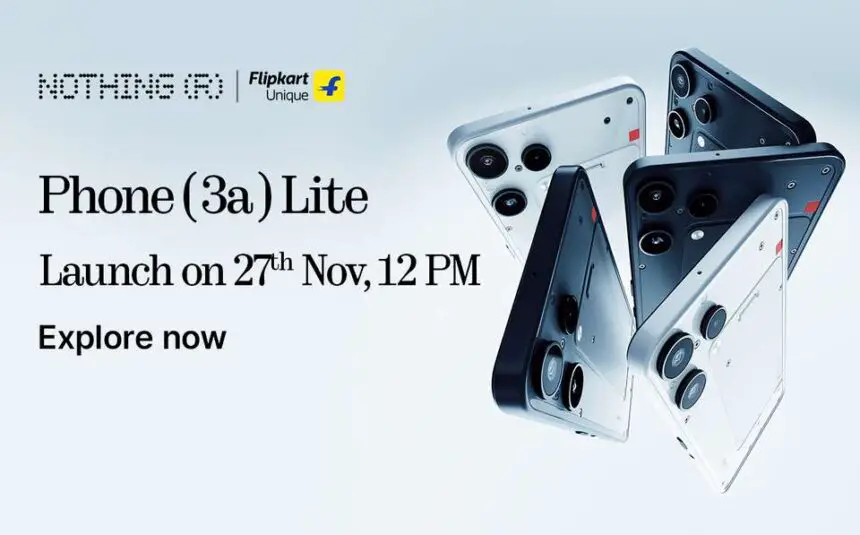 Nothing Phone 3a Lite India launch date confirmed for November 27