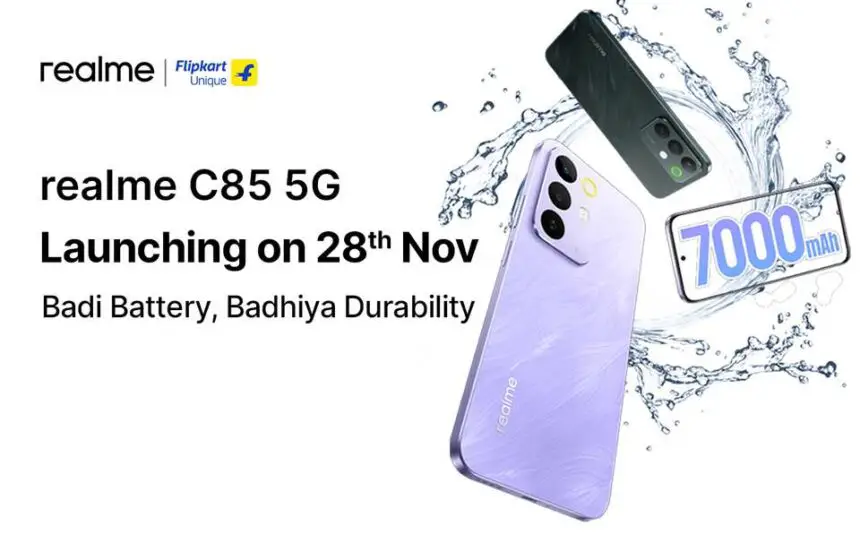 realme C85 5G to launch in India on November 28 with 7000mAh battery and 144Hz display