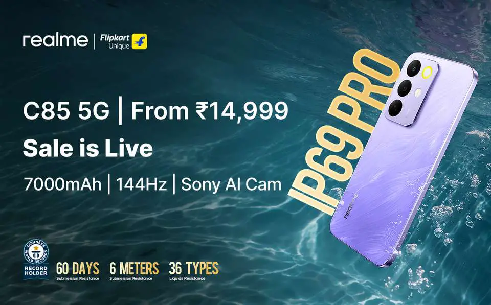 realme C85 5G launched in India with 144Hz display, IP69 durability, and 7000mAh battery