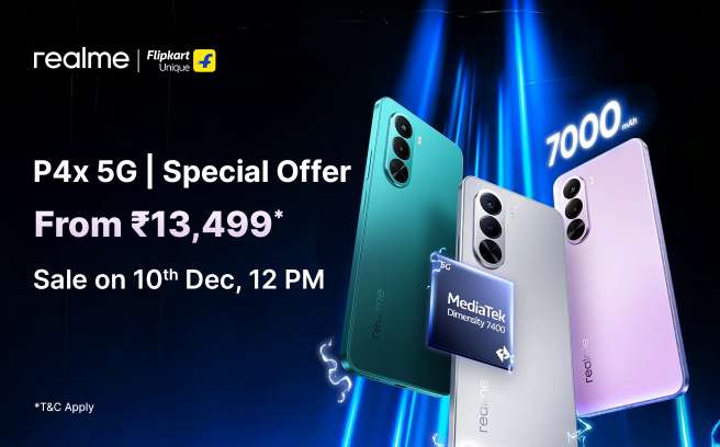 realme expands P-series in India with realme P4x 5G smartphone and Watch 5 wearable