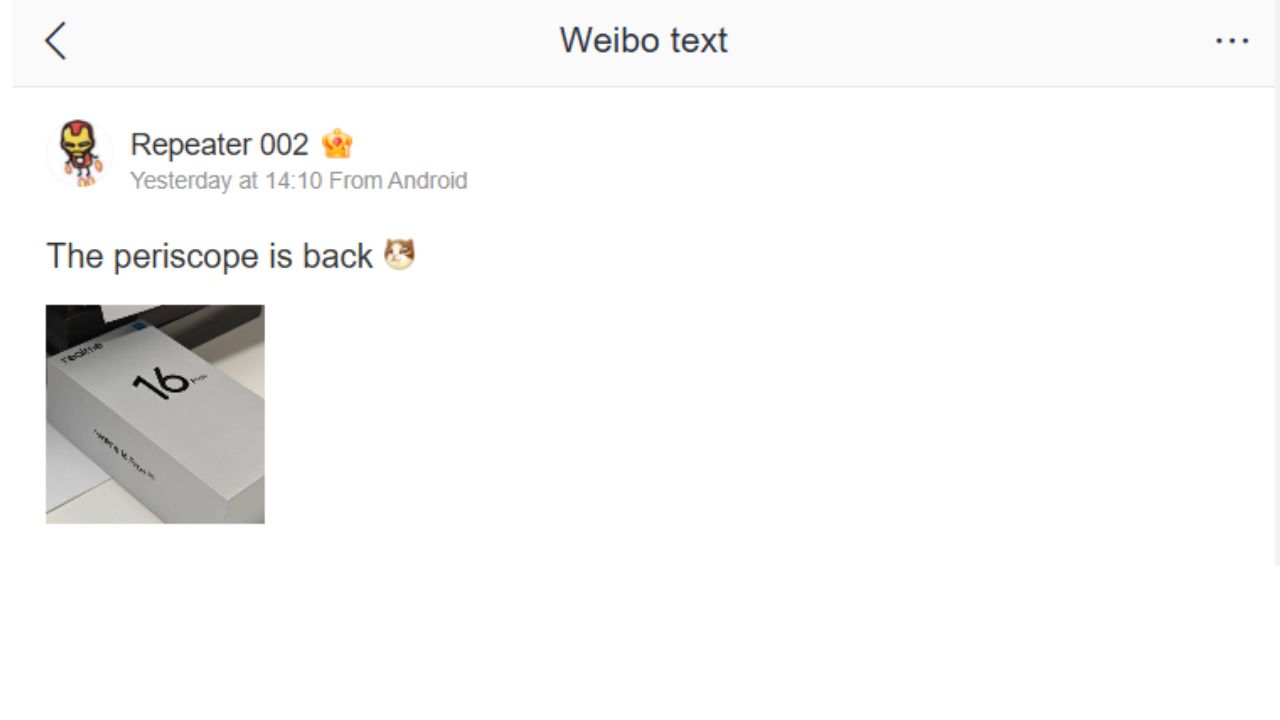 Realme 16 Pro+ box leaks