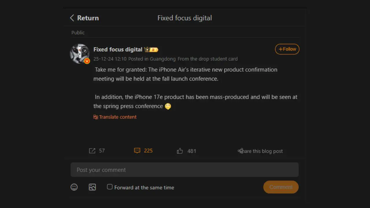iPhone Air 2 launch leaks