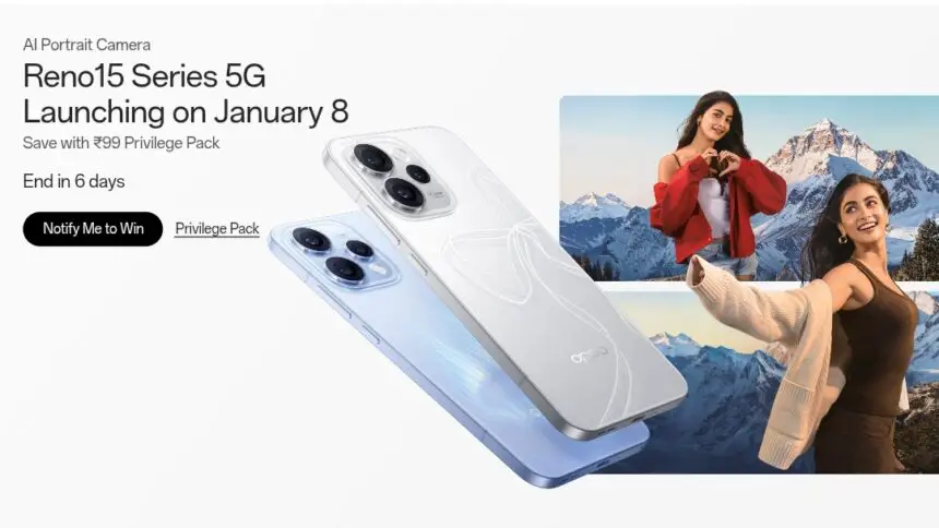 OPPO Reno15 series launch date in India confirmed as January 8