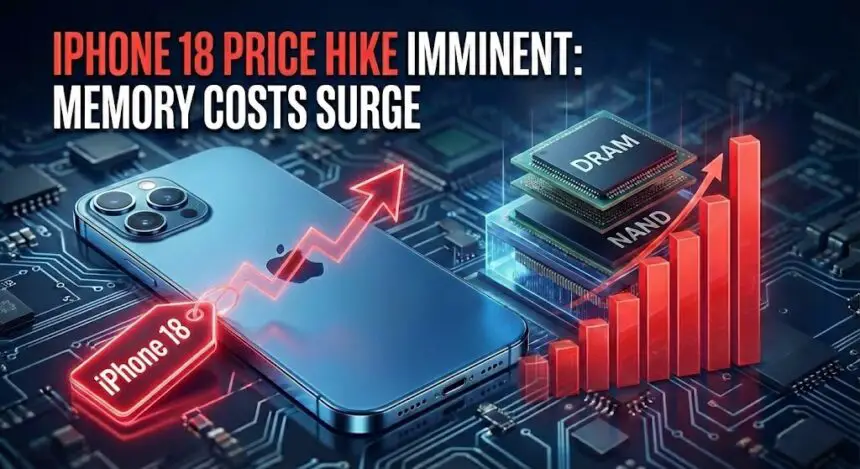 iPhone 18 price hike likely as Apple faces rising memory and chip costs