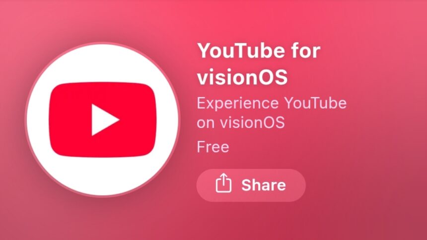 YouTube for visionOS released with 360-degree video support