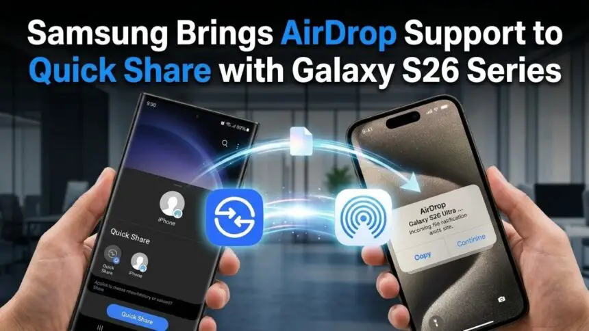 Samsung Galaxy S26 series AirDrop feature enables Android–iPhone file sharing easier than ever!