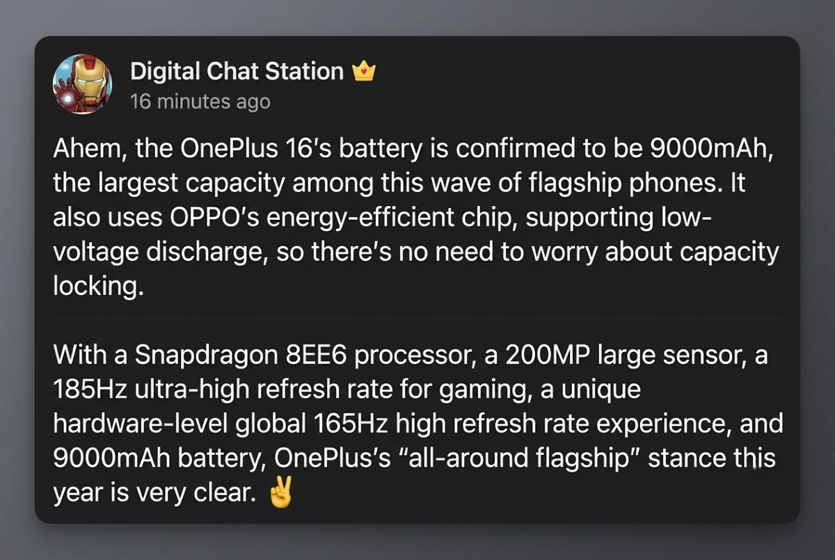 OnePlus 16 leaks reveal key specifications ahead of launch