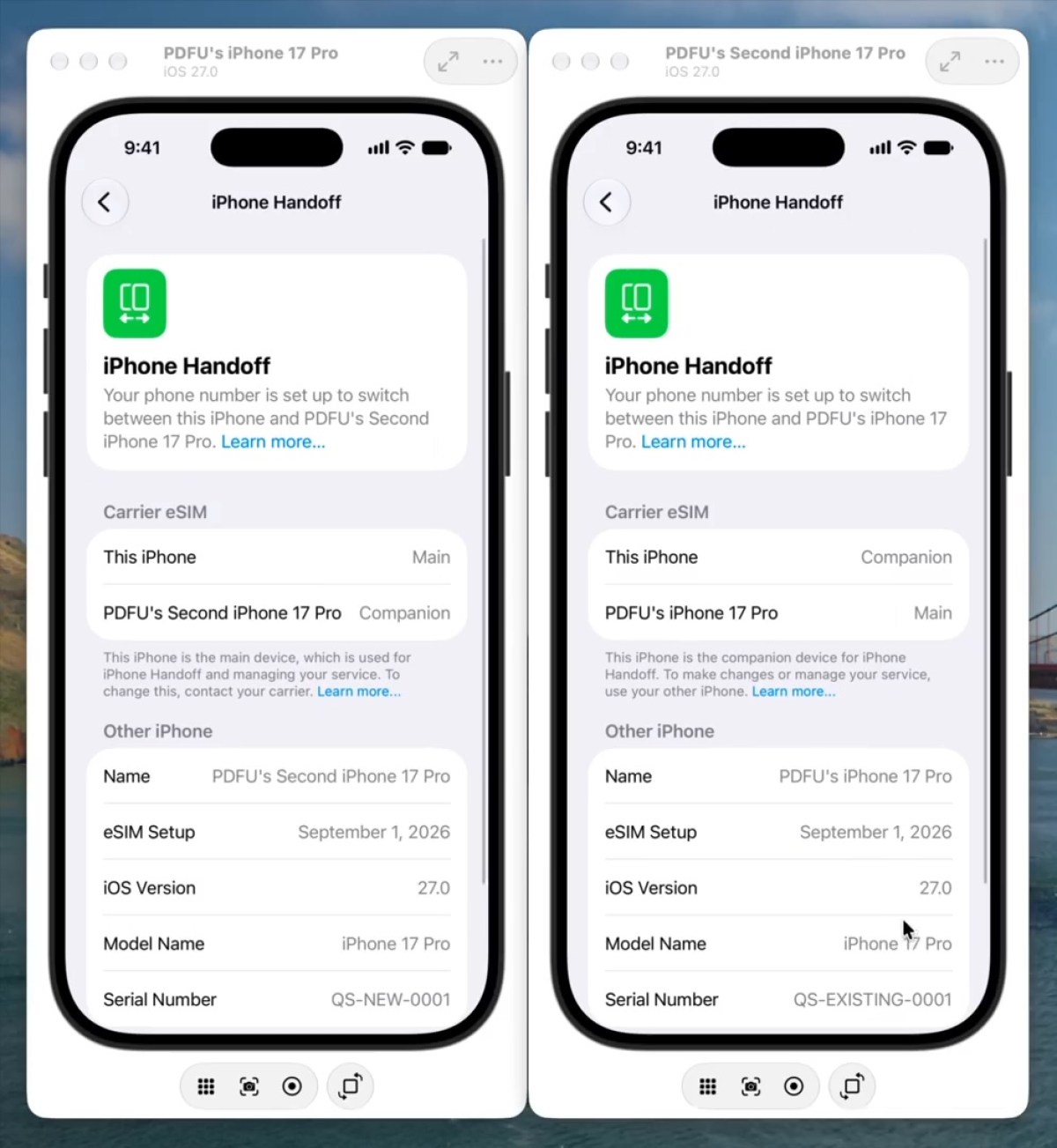 iOS 27 iPhone Handoff feature