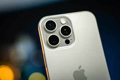 iPhone 16 Pro Max rear camera lenses, illustrating a guide to smartphone camera settings.