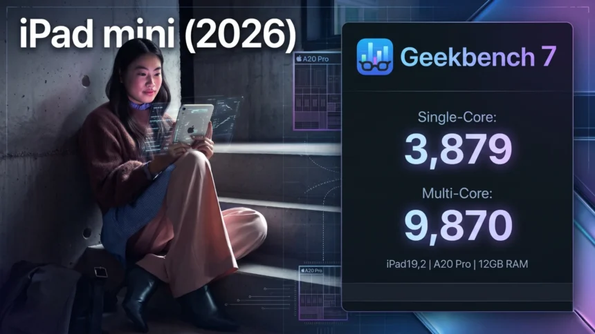 Apple iPad mini (2026) Geekbench listing