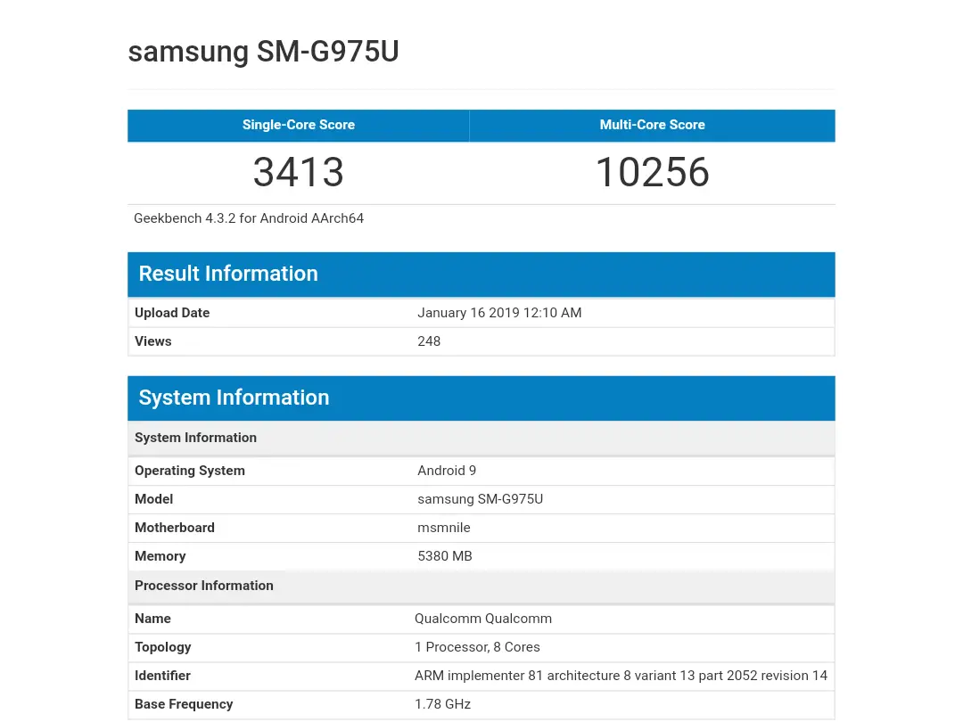 geekbench s10e