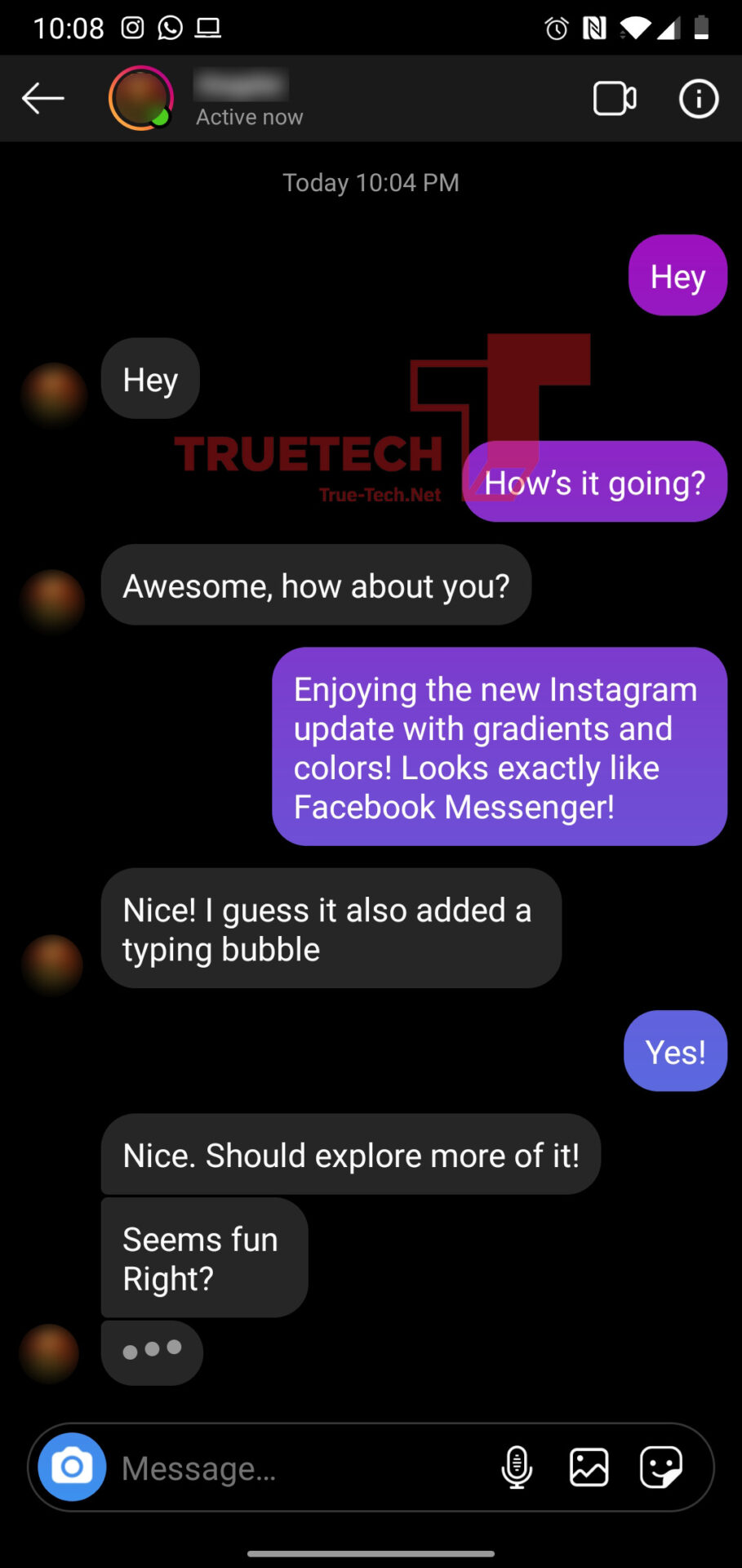 Chat on instagram