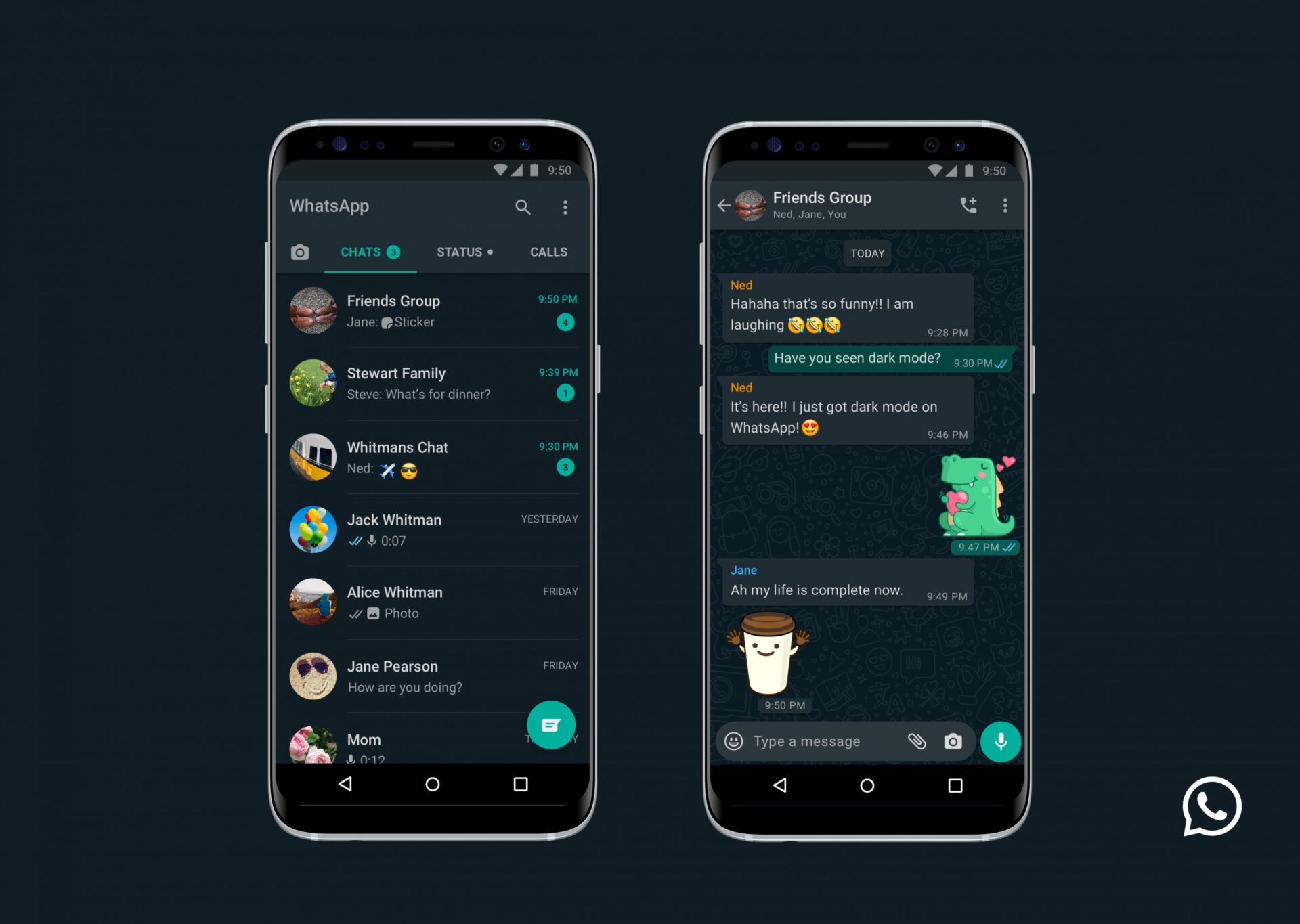 WhatsApp Dark Mode Android