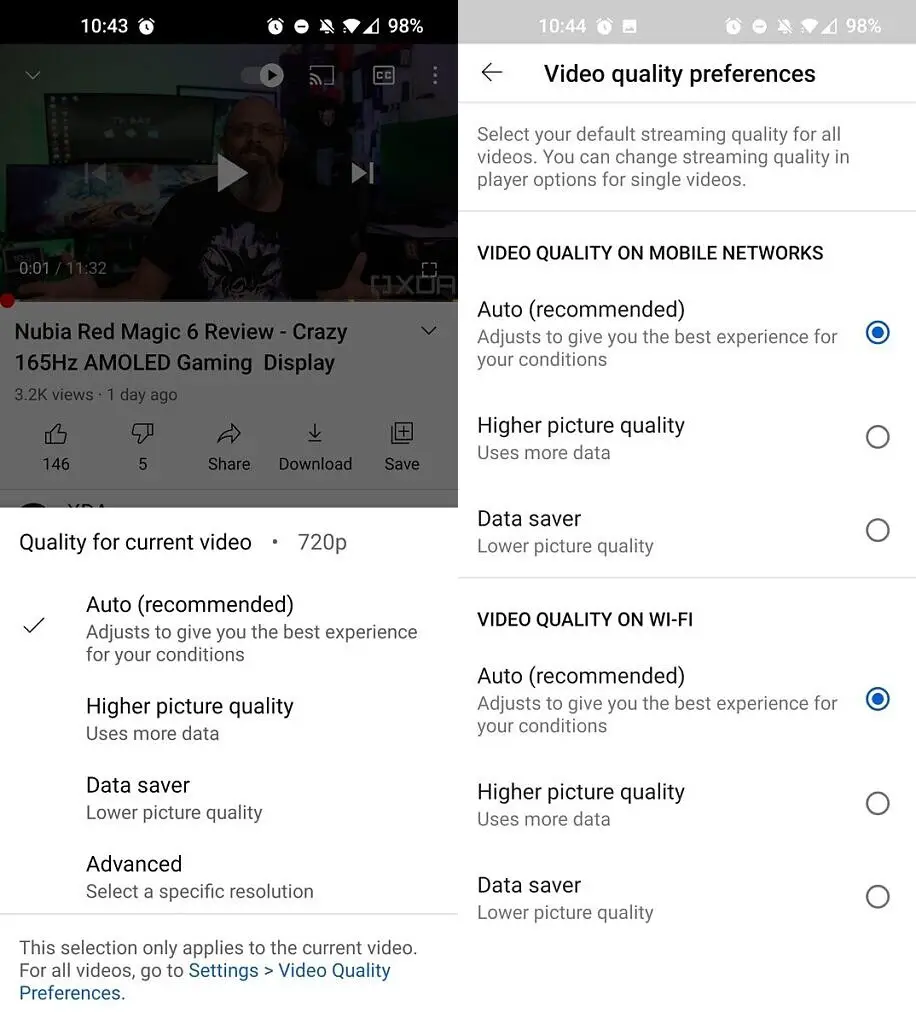 YouTube revamps video quality controls