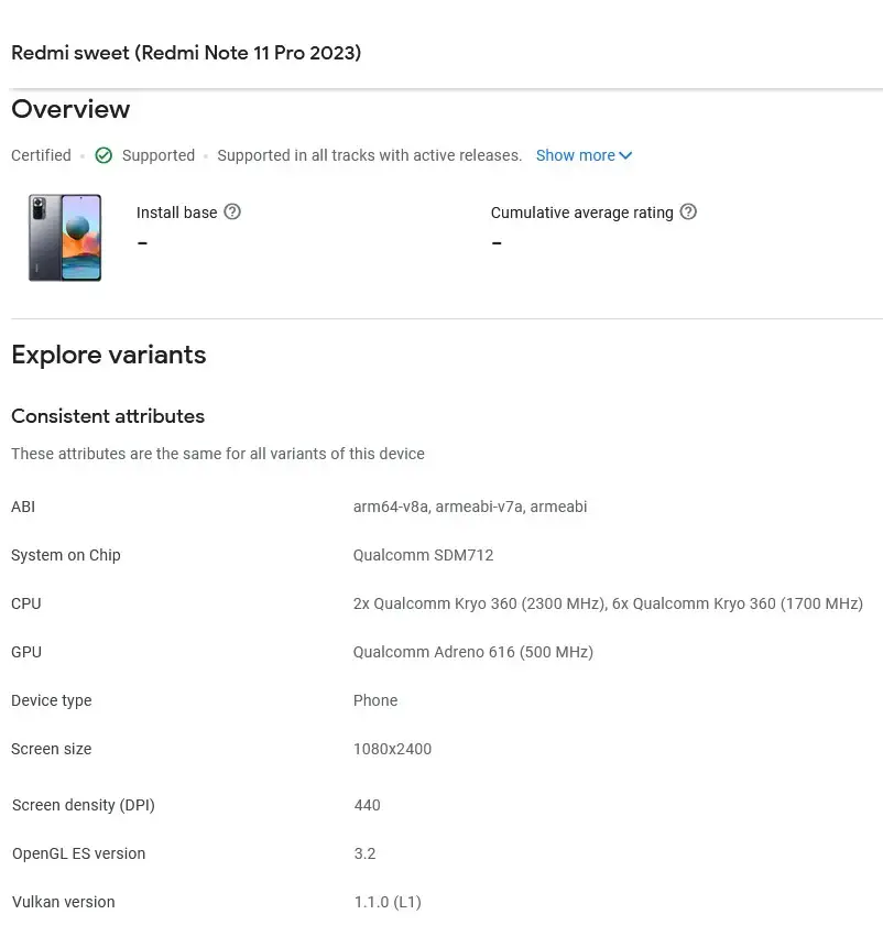Xiaomi Redmi Note 11 Pro 2023 key specs leaks