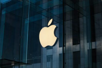 Apple logo on a building