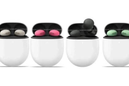 Google Pixel Buds Pro 2 with their wing tip design and four color options are visible in a leaked photo.