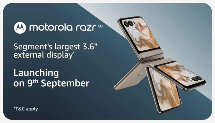 Motorola Razr 50 with India's largest 3.6-inch external display launching on September 9