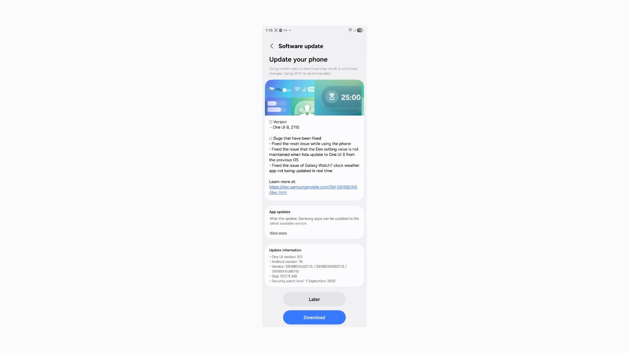 One UI 8 Beta 2 update
