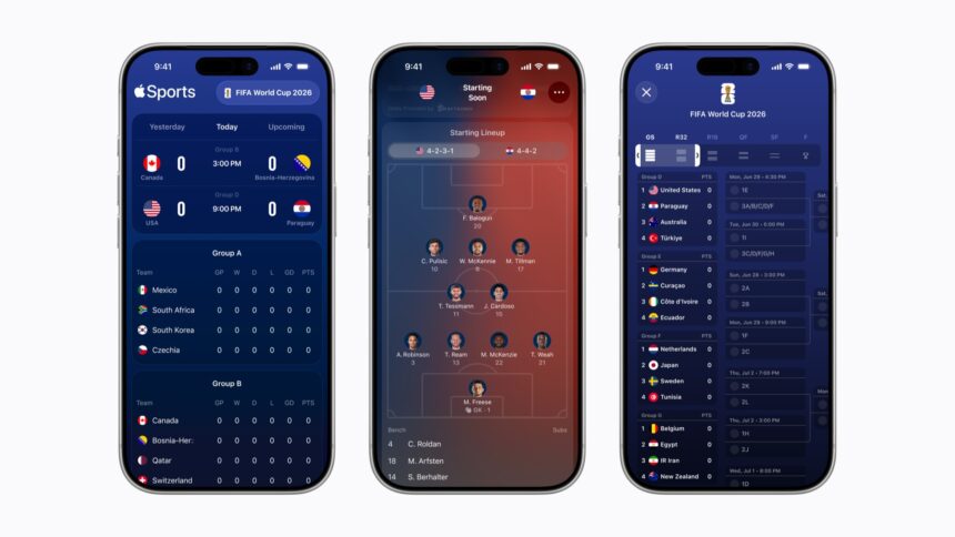 Apple Sports expands to more than 170 countries ahead of World Cup