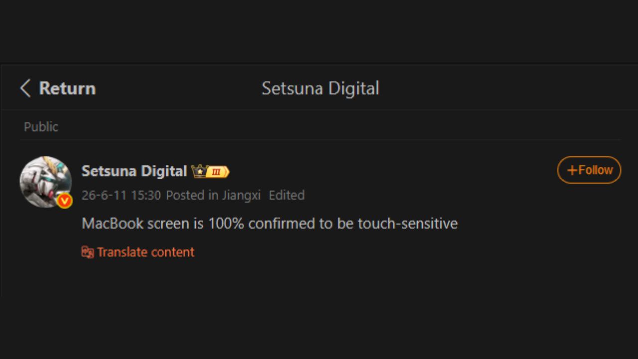 Touchscreen MacBook